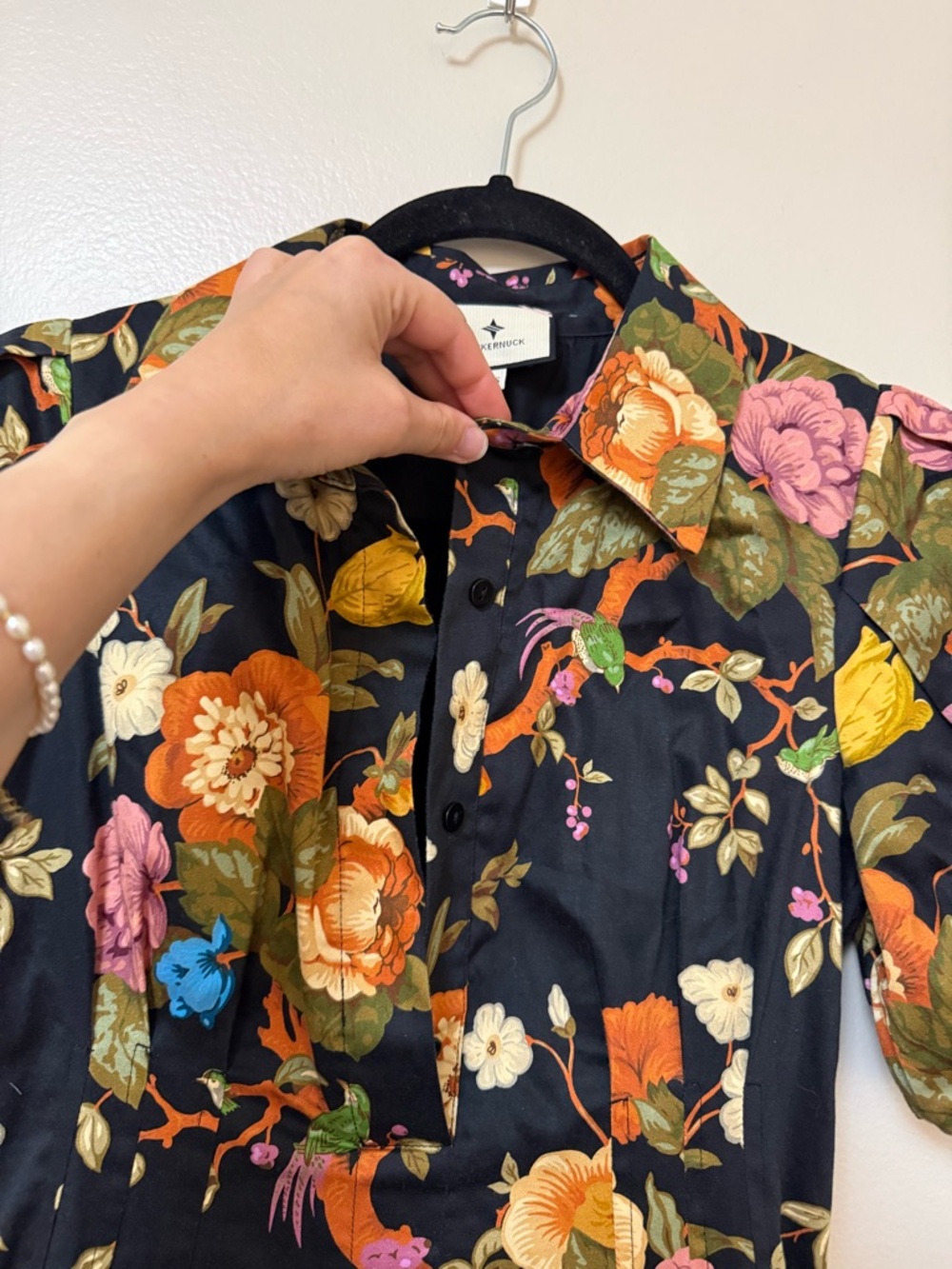 Tuckernuck Baroque Floral Delaney Short Puff Sleeve Maxi Dress - Picture 9 of 14